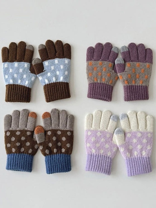 Half Dot Finger Gloves