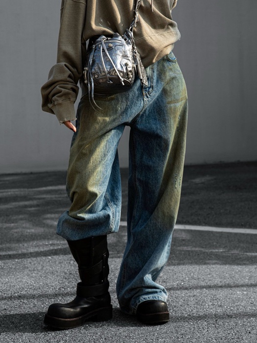 Dusty Mud Wide Denim