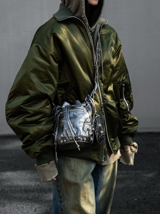 Oversized High Neck Padded Bomber Jacket