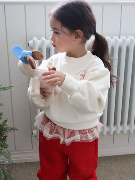 Soft Ribbon Embroidered Sweatshirt Soft Ribbon Embroidered Sweatshirt