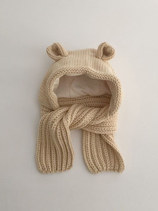 Knit Bear Hat Muffler