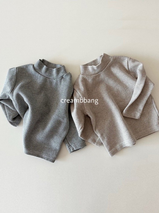 Fleece Stripe Half Turtleneck Tee Fleece Stripe Half Turtleneck Tee