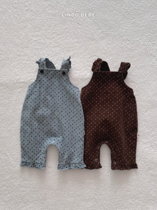 Bebe Flower Frill Suspender Pants Bebe Flower Frill Suspender Pants