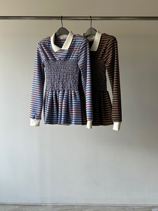 Stripe Shirred Tee Stripe Shirred Tee