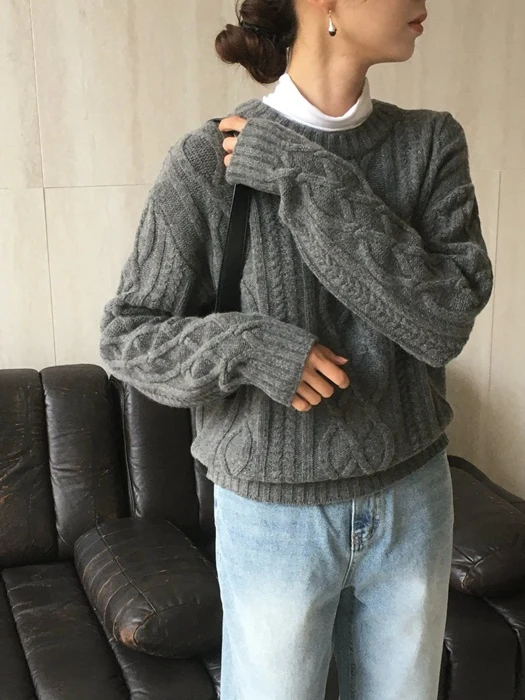 Wool Fisherman Pullover Knit Wool Fisherman Pullover Knit