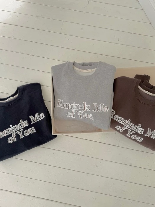 Check Embroidery Double Fleece Sweatshirt Check Embroidery Double Fleece Sweatshirt