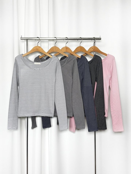 Fleece Warm Stripe Long Sleeve Tee Fleece Warm Stripe Long Sleeve Tee