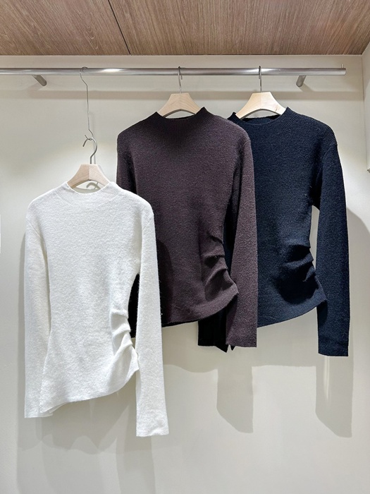 Side Shirring Ribbed Knit Side Shirring Ribbed Knit