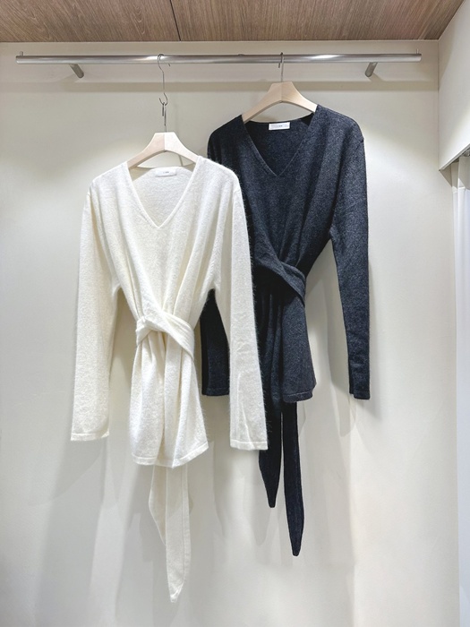 Raccoon Angora Cross Slit Long Knit Raccoon Angora Cross Slit Long Knit
