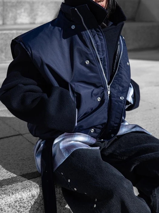 Oversized Padded Shoulder Bomber Vest Oversized Padded Shoulder Bomber Vest