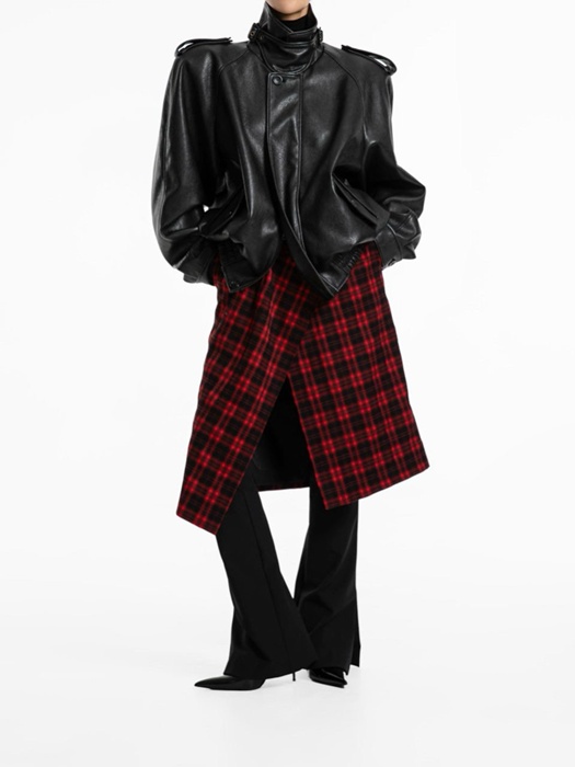 Plaid Check Pattern Wrap Midi Skirt Plaid Check Pattern Wrap Midi Skirt