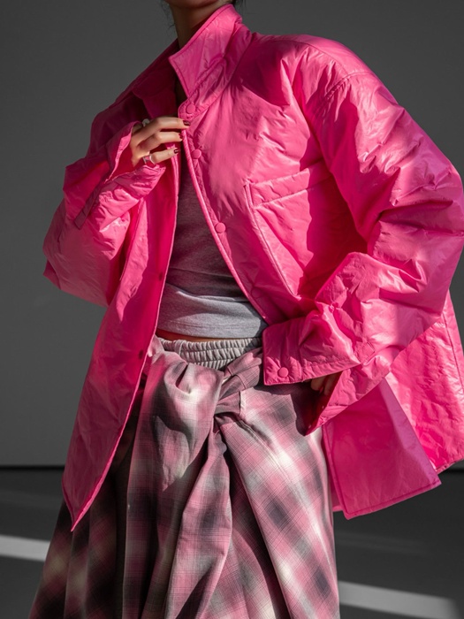 Oversized Vivid Lightweight Padded Button Down Shirt Oversized Vivid Lightweight Padded Button Down Shirt