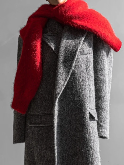 Peaked Lapel Mohair Maxi Oversized Coat Peaked Lapel Mohair Maxi Oversized Coat
