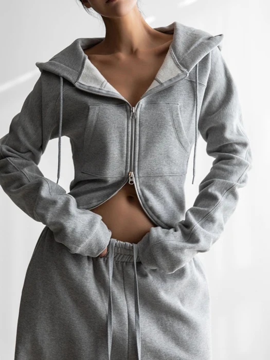 Round Line Slim Hoodie Zip Up Round Line Slim Hoodie Zip Up