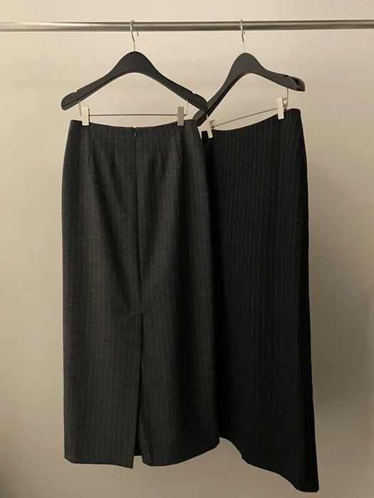 Wool Stripe Skirt