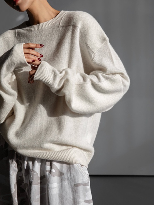 Double Knitting Shoulder Detail Round Neck Knit Double Knitting Shoulder Detail Round Neck Knit