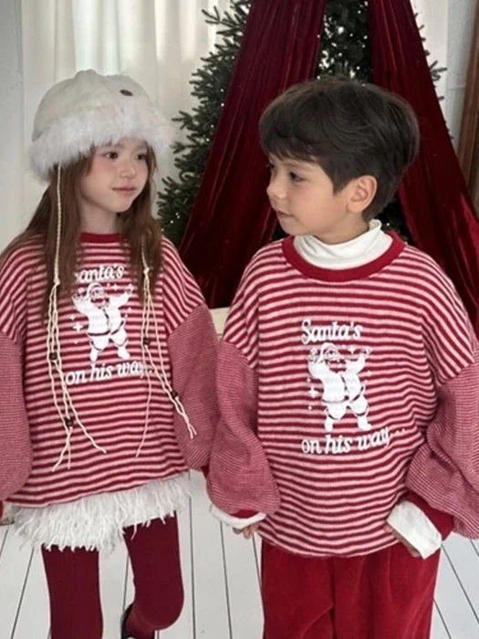 Santa Stripe Sweatshirt