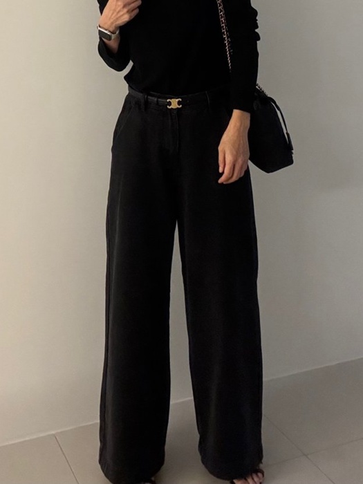 Wide Black Denim Pants