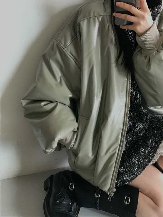 Leather Padding Jumper Leather Padding Jumper