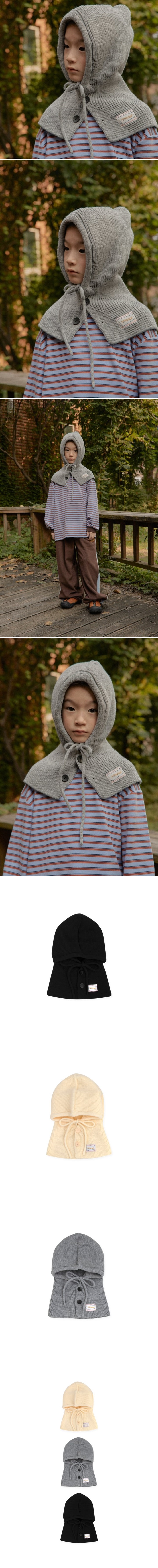 A-Market - Korean Children Fashion - #magicofchildhood - Knit Button Balaclava