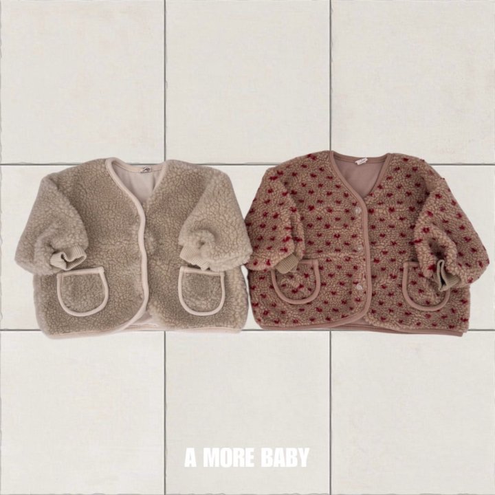 A More - Korean Baby Fashion - #babygirlfashion - Meatball Fleece Jacket
