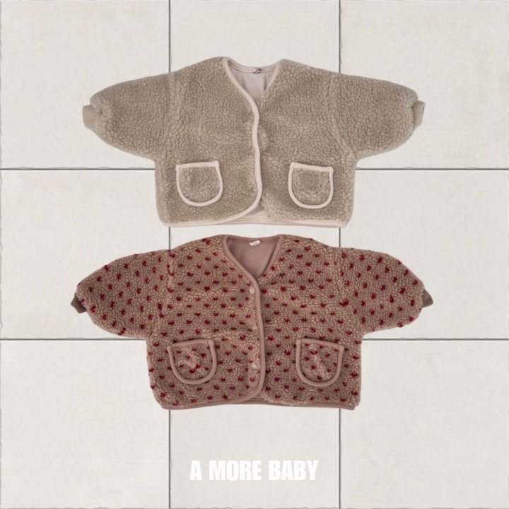 A More - Korean Baby Fashion - #onlinebabyshop - Meatball Fleece Jacket - 9