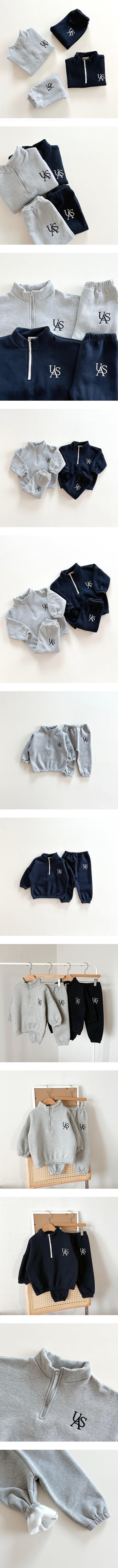 Aker - Korean Children Fashion - #prettylittlegirls - USA Half Zip Set