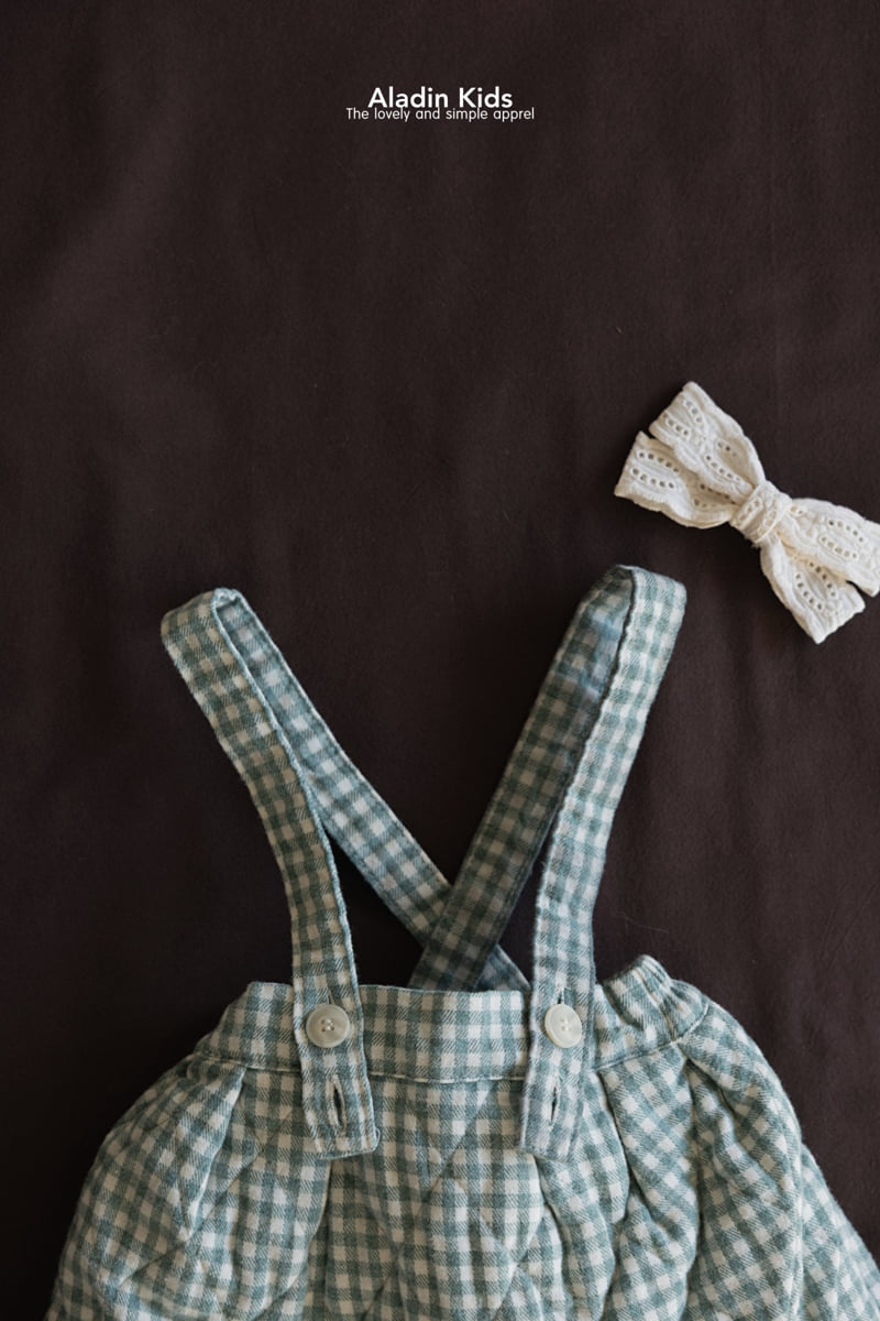 Aladin - Korean Baby Fashion - #babylifestyle - Check Suspender Padded Skirt - 2
