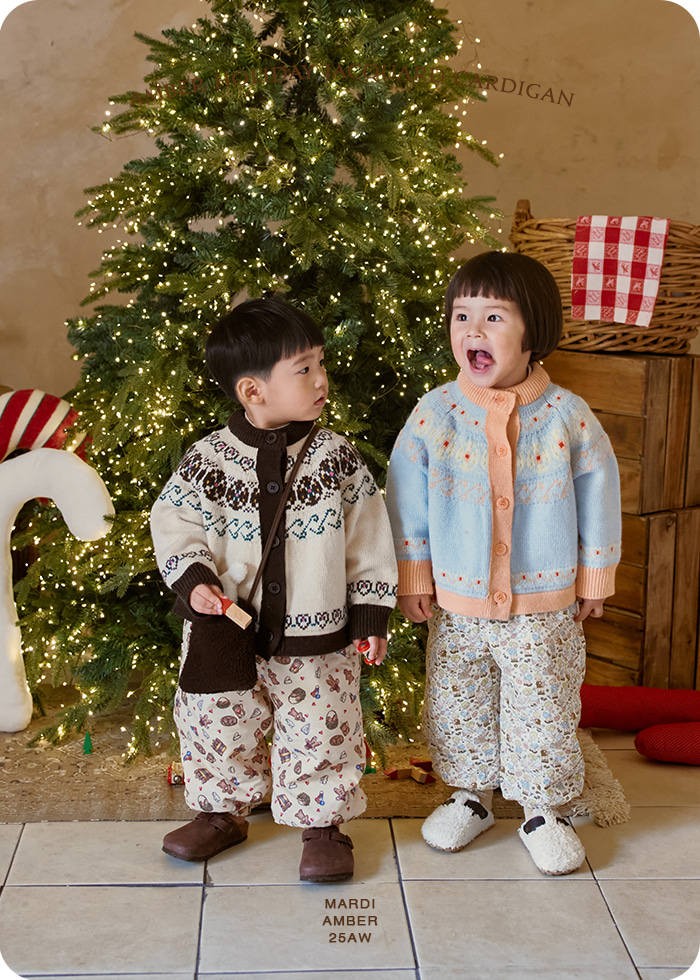 Amber - Korean Children Fashion - #kidsshorts - Holiday Jacquard Cardigan