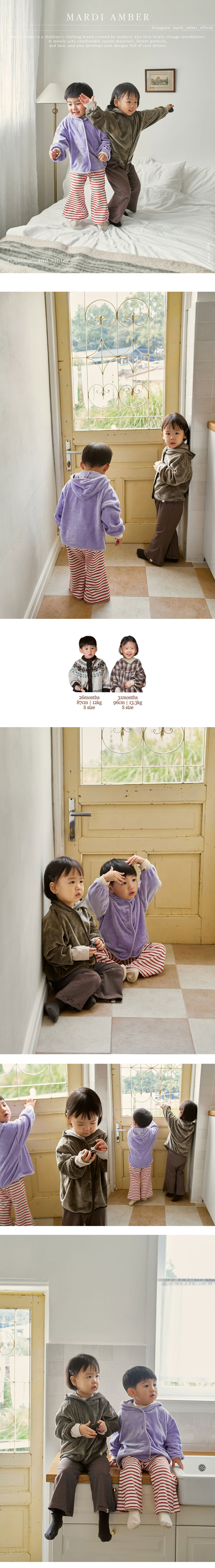 Amber - Korean Children Fashion - #stylishchildhood - Velour Hood Cardigan - 2