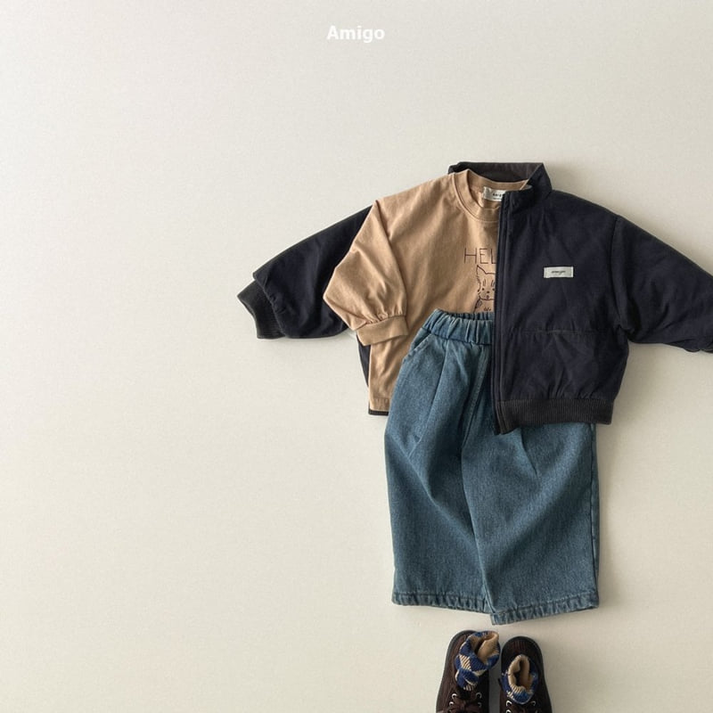 Amigo - Korean Baby Fashion - #babyboutiqueclothing - Brushed Denim Pants - 12