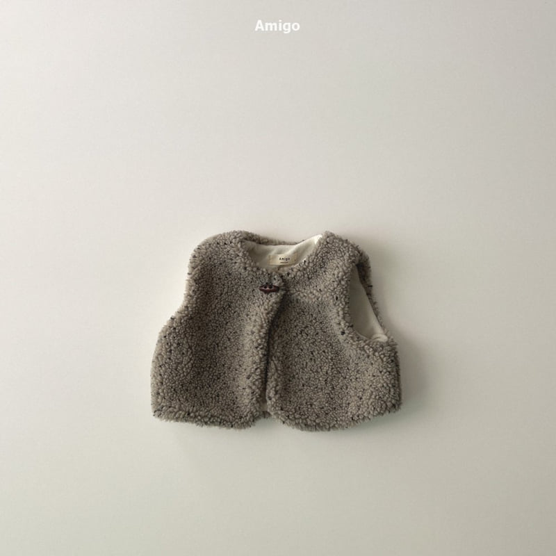 Amigo - Korean Baby Fashion - #babyootd - Teddy Fleece Vest - 2