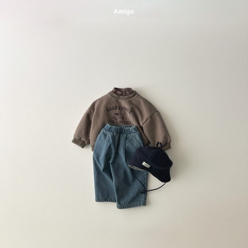 Amigo - Korean Baby Fashion - #babyoutfit - Brushed Denim Pants - 5