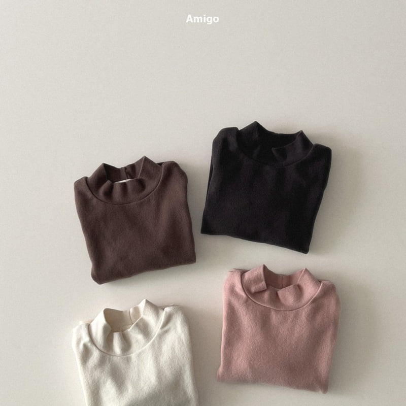 Amigo - Korean Baby Fashion - #babyoutfit - Pretzel Half Turtleneck Tee - 5