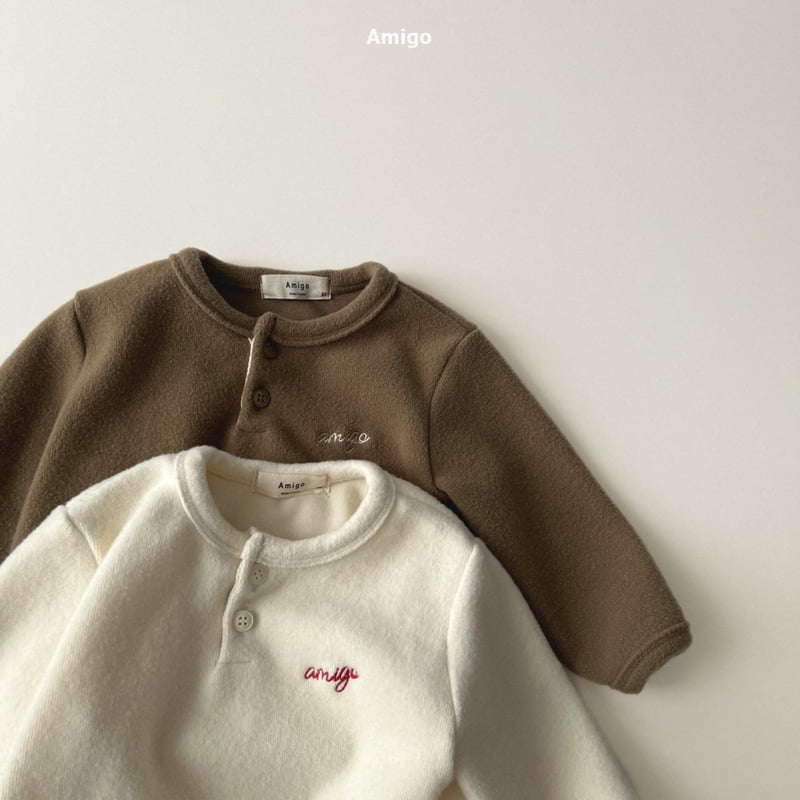 Amigo - Korean Baby Fashion - #babyoutfit - Cozy Button Tee - 3