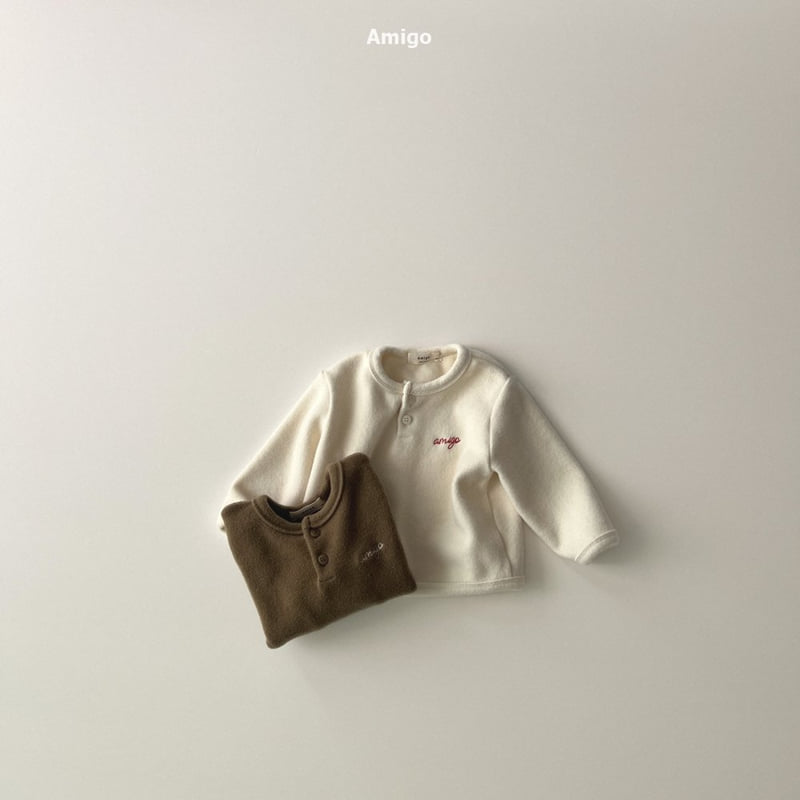 Amigo - Korean Baby Fashion - #babyoutfit - Cozy Button Tee - 4