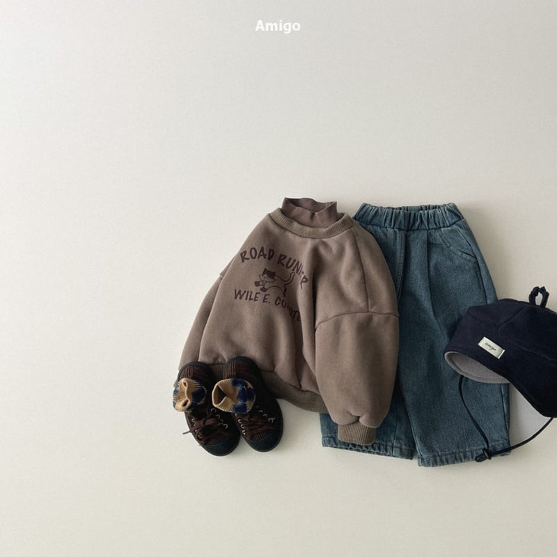 Amigo - Korean Baby Fashion - #onlinebabyboutique - Brushed Denim Pants - 8