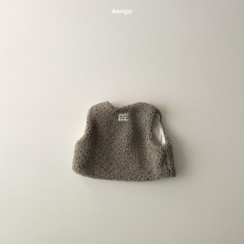Amigo - Korean Baby Fashion - #onlinebabyshop - Teddy Fleece Vest - 7