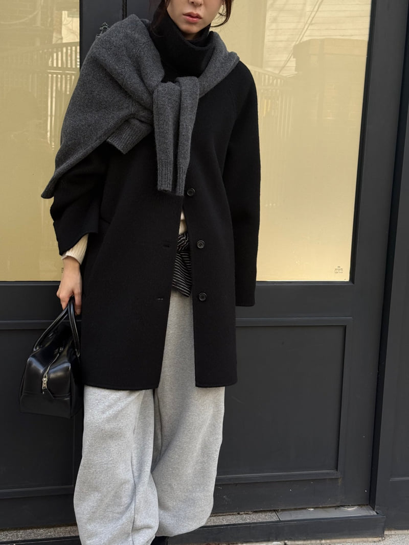 Amygrace - Korean Women Fashion - #momslook - Half Handmade Coat - 4