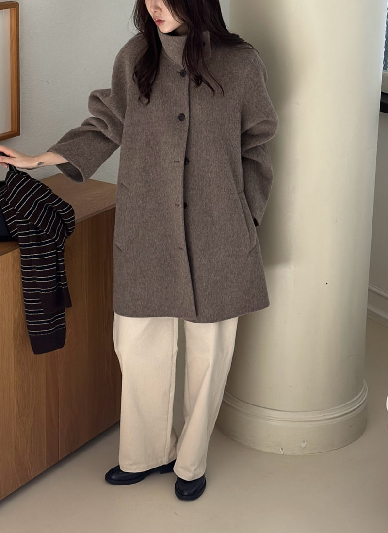 Amygrace - Korean Women Fashion - #momslook - Half Handmade Coat - 5