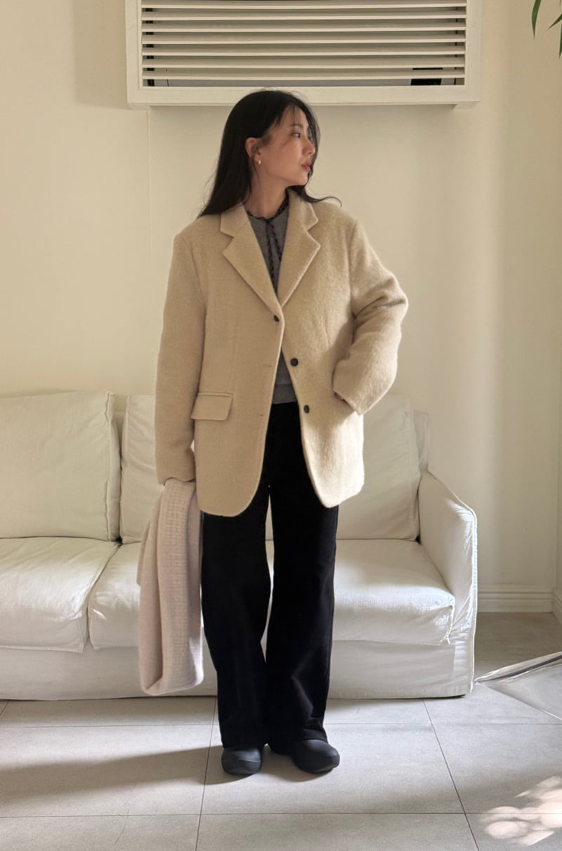 Amygrace - Korean Women Fashion - #thelittlethings - Hairy Wool Quilted Jacket - 4