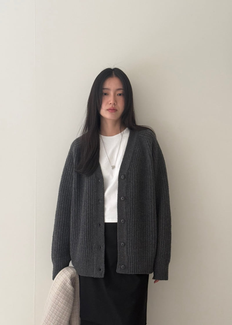Amygrace - Korean Women Fashion - #momslook - Double V Alpaca Cardigan - 3