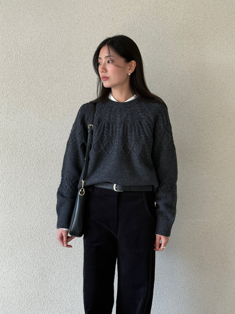 Amygrace - Korean Women Fashion - #momslook - Adel Cable Wool Knit - 7