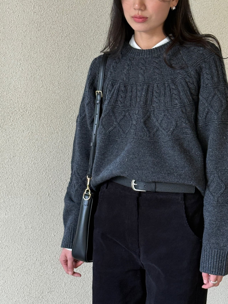 Amygrace - Korean Women Fashion - #momslook - Adel Cable Wool Knit - 8