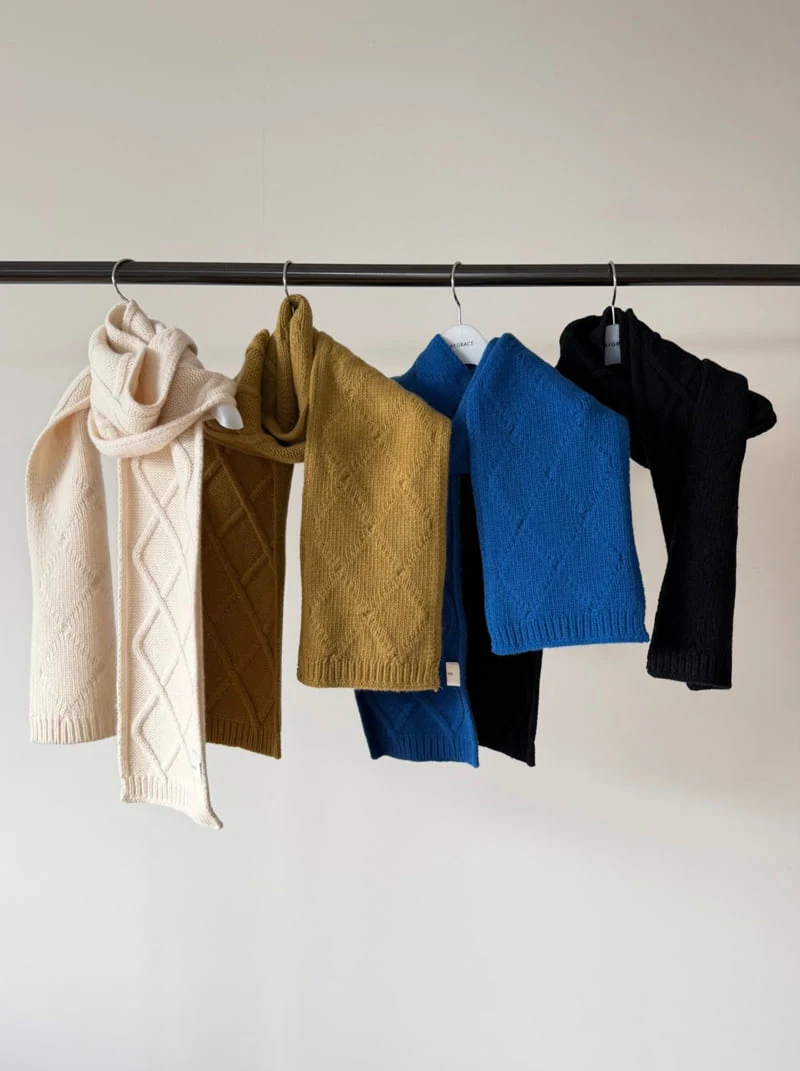 Amygrace - Korean Women Fashion - #momslook - Cable Wool Muffler
