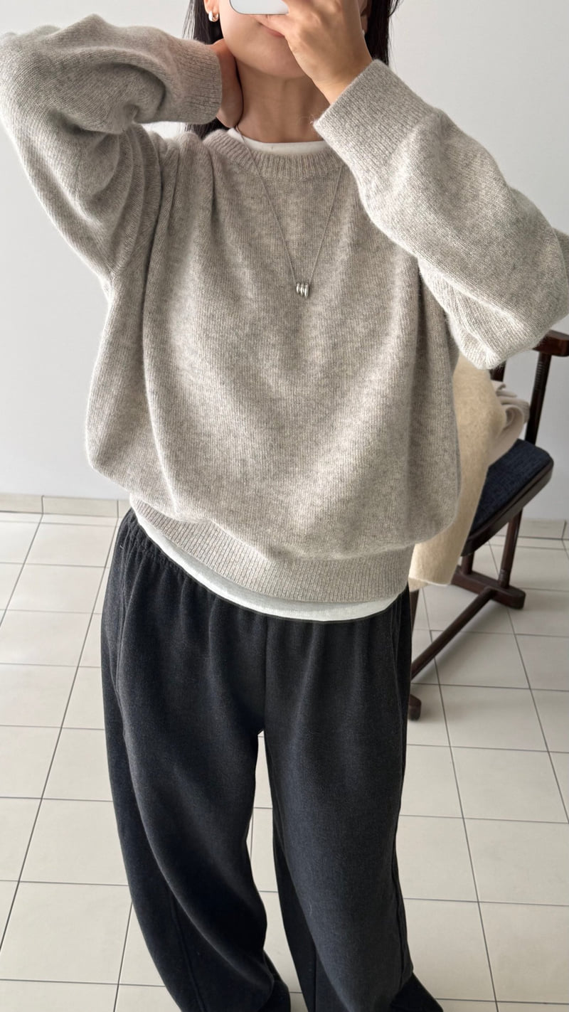 Amygrace - Korean Women Fashion - #pursuepretty - Raccoon Round Knit - 5