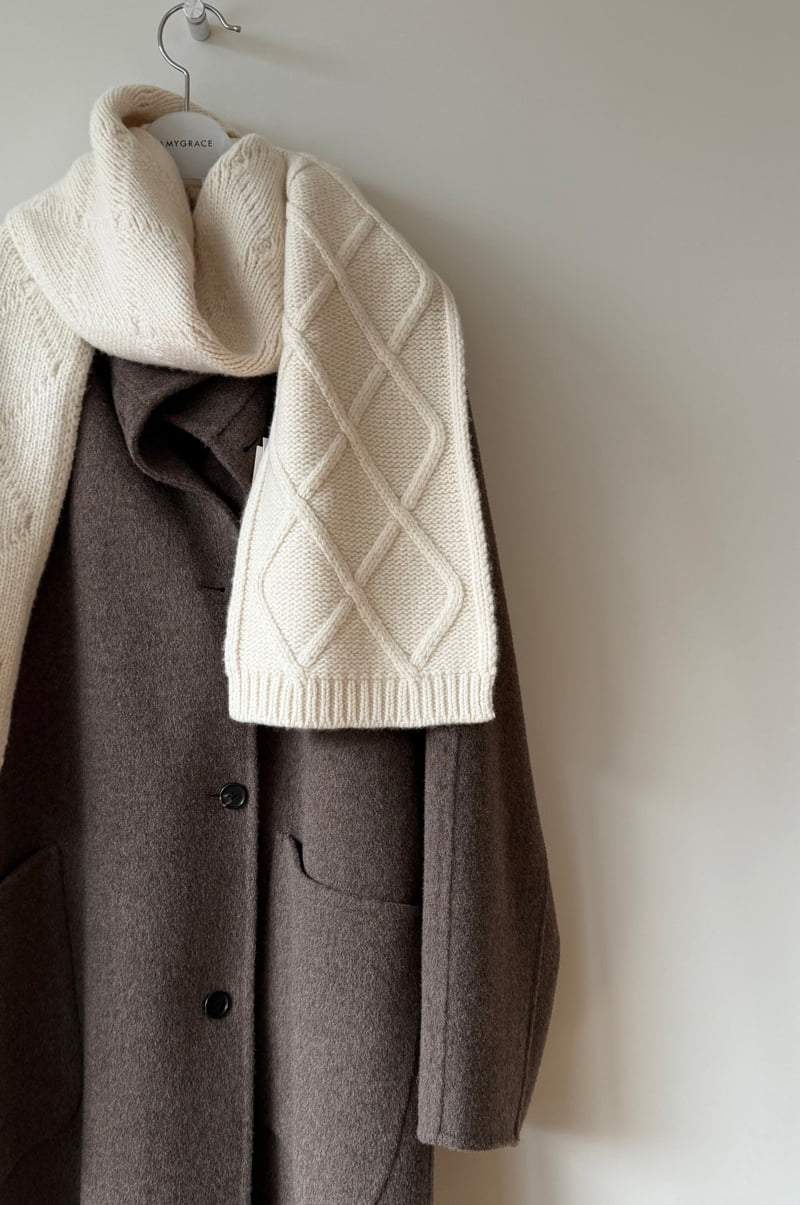 Amygrace - Korean Women Fashion - #pursuepretty - Cable Wool Muffler - 7