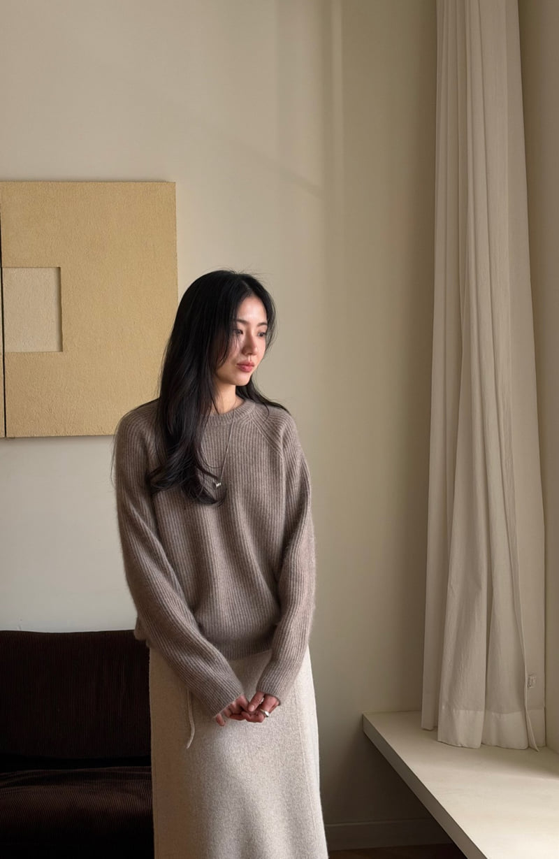 Amygrace - Korean Women Fashion - #pursuepretty - Niju Raccoon Round Knit - 5