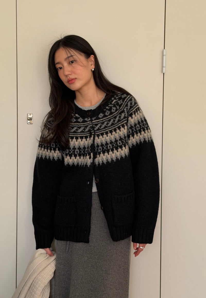 Amygrace - Korean Women Fashion - #pursuepretty - Alpa Wool Nordic Cardigan - 2