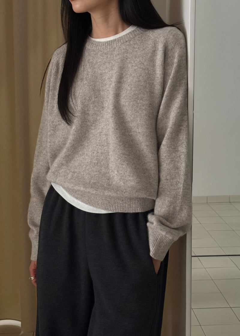 Amygrace - Korean Women Fashion - #restrostyle - Raccoon Round Knit - 6